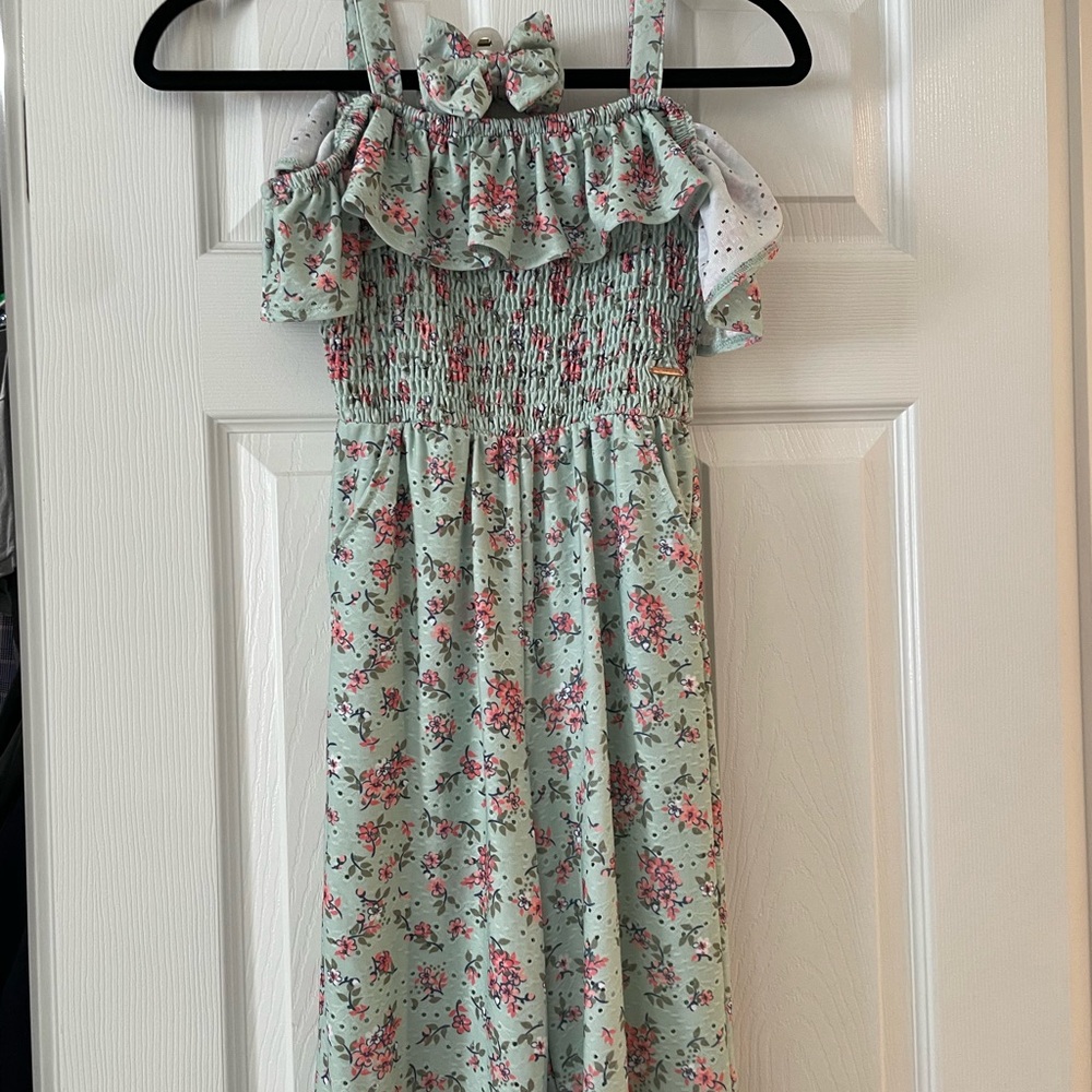 Tahari girls romper, Bridgerton style flora romper